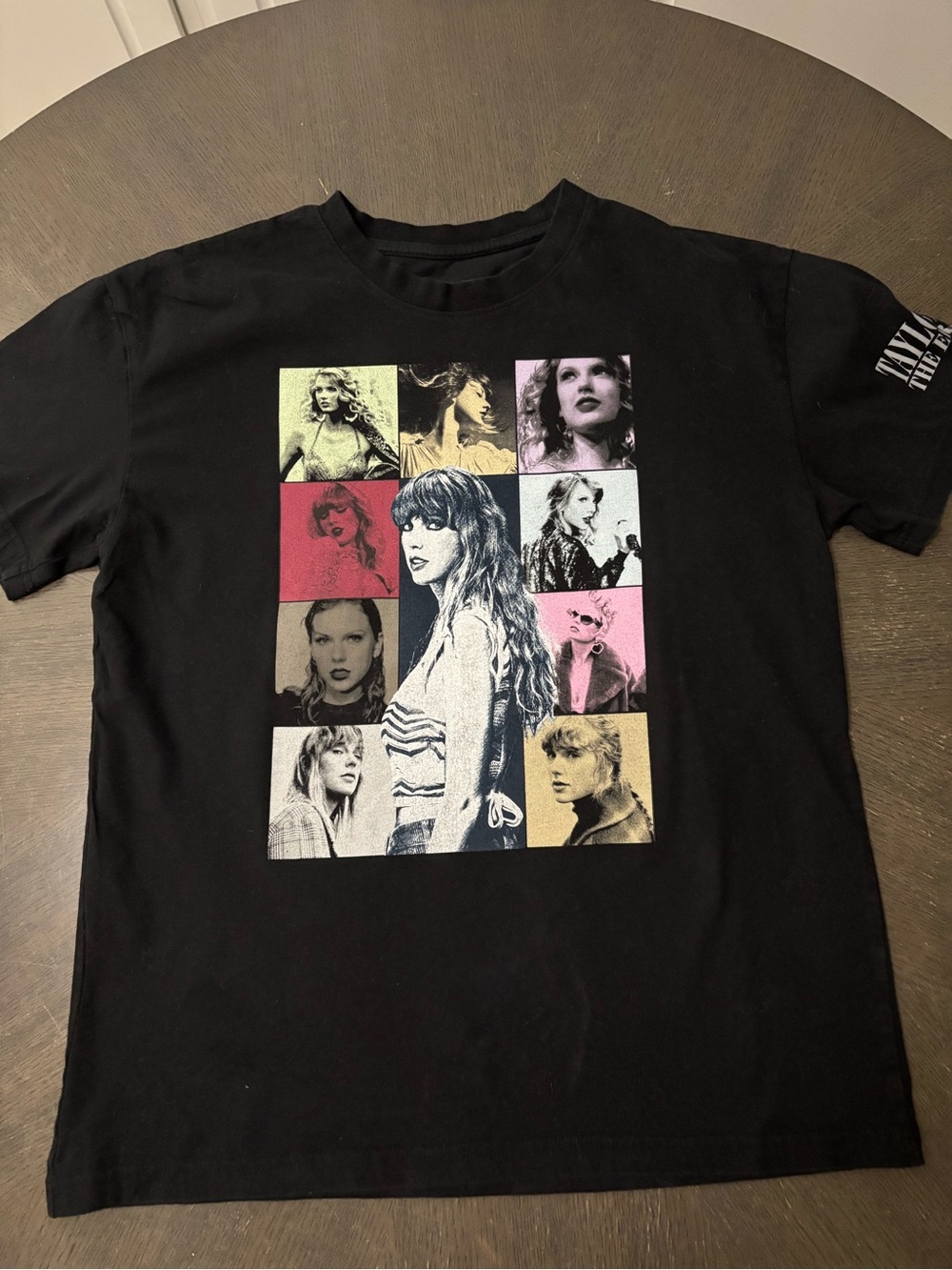 Taylor Swift Black Short-Sleeve Tee with Multicolor Photo Grid